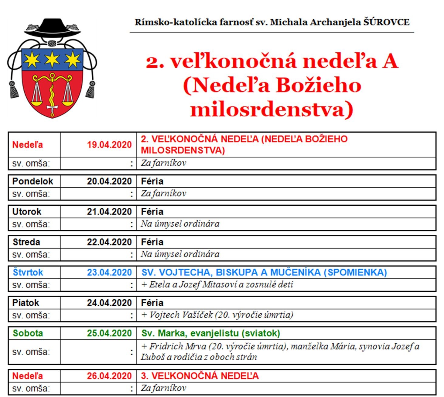 2. veľ. nedeľa