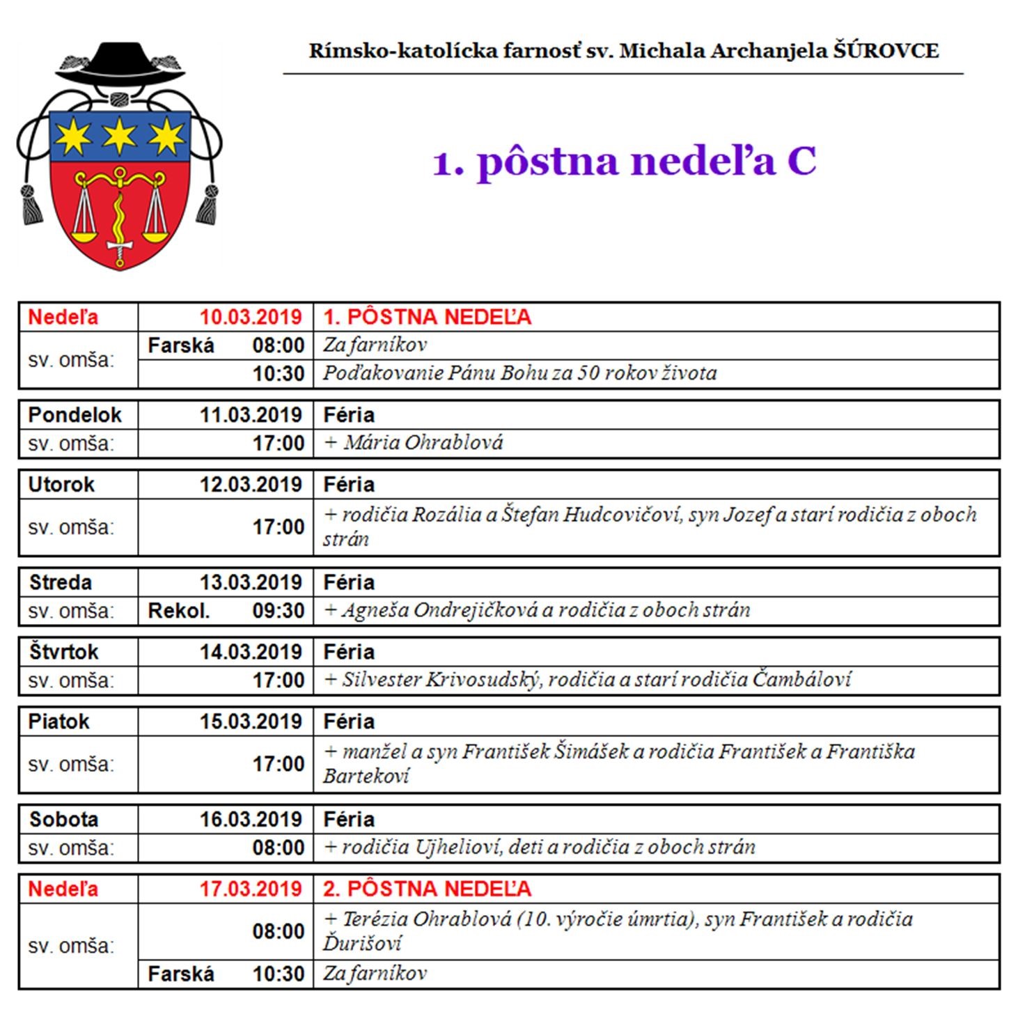 1. pôstna C