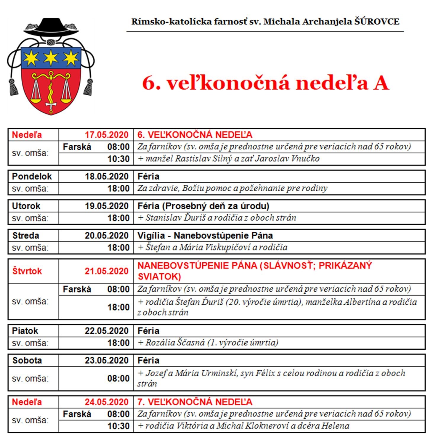 6. veľkonočná A